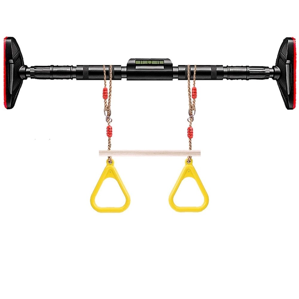 Pull-Up Bars Portable Wall-Mounted Horizontal Bar, Easy to Install Stainless Steel Fitness Bar, with Children's Ring, 120-145cm, Load 300kg
