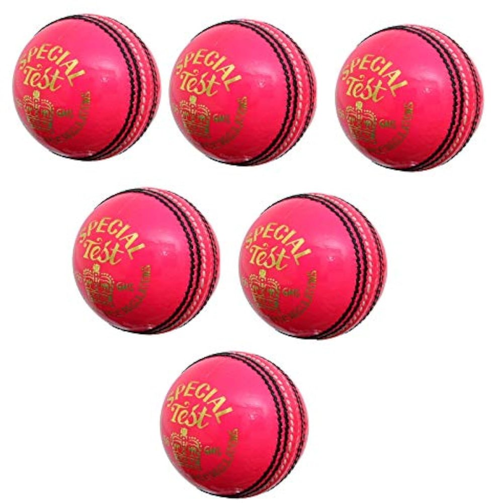 CW Special Test Pink Pink Pack of 6 X156g Leather Cricket Ball 4 Piece Balls Youth