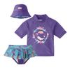 UV SKINZ UPF 50+ Girls' 3-Piece Swim Set (12/18m, Purple Narwhals) view 2