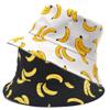 2 Pack Stylish Printed Bucket Hat Reversible Double-Side-Wear Travel Beach Couple Fisherman Cap Unisex (Banana Coconut Tree 2 Pack) view 1
