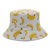 2 Pack Stylish Printed Bucket Hat Reversible Double-Side-Wear Travel Beach Couple Fisherman Cap Unisex (Banana Coconut Tree 2 Pack) view 3