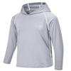 Boys Kids Sun Protection Shirts UV UPF Rash Guard Quick Dry Size 6 Long Sleeve Hoodie Thumbhole Active Workout Water Playing Grey view 1