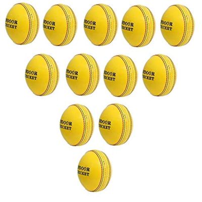 CW Indoor Match Quality Leather Balls Yellow 2 PCE Cut Hand Stitch Ball Set of 12pc
