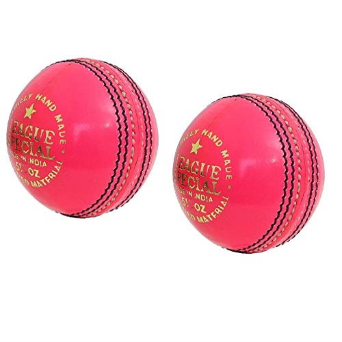 CW League Special Pink Cricket Balls 4Piece Hand Stitch Leather Balls Pack of 2