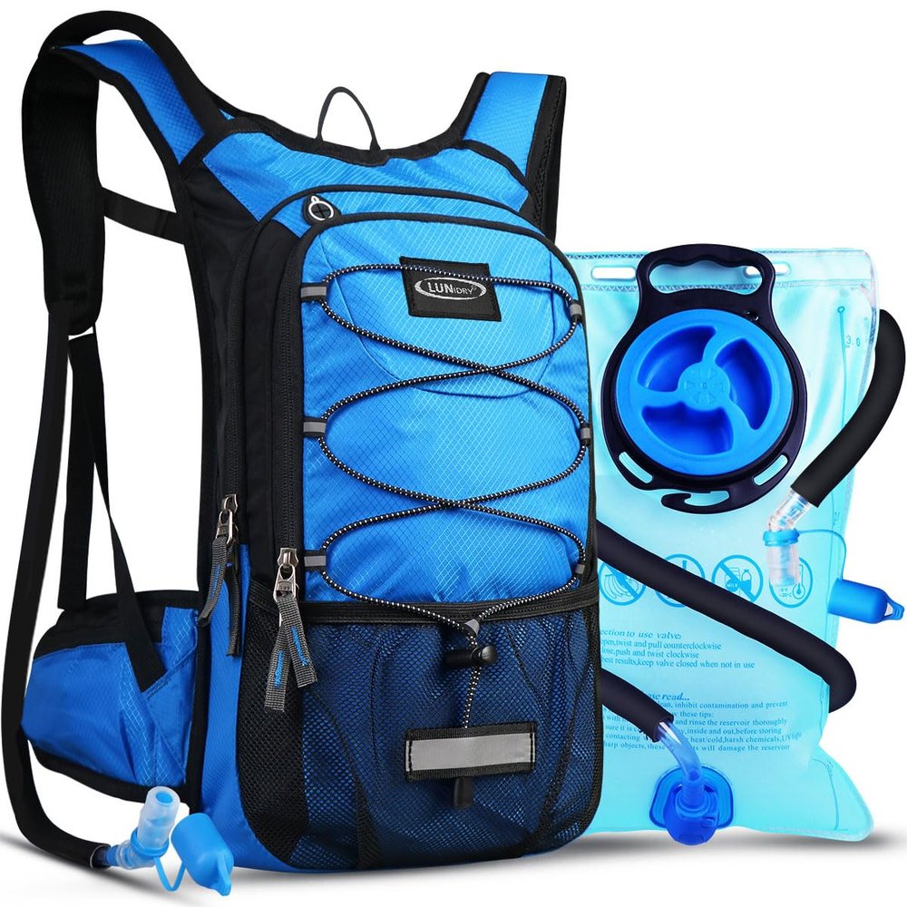 Lunidry Insulated Hydration Pack Backpack with 3L BPA Free Leak-Proof Water Bladder, Keep Liquids Cool for Up to 5 Hours, Daypack for Hiking, Running, Cycling, Hunting, Climbing