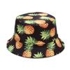 2 Pack Stylish Printed Bucket Hat Reversible Double-Side-Wear Travel Beach Couple Fisherman Cap Unisex (Pineapple 2 Pack) view 2