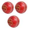 CW Maestro Cricket Leather Hard Balls Practice A Grade Handstitched RED Pack of 3 view 1