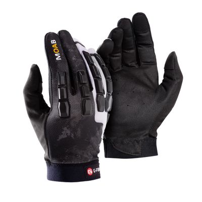 G-Form Moab Mountain Bike Gloves - Comfortable & Flexible - MTB Protective Gear for Cycling & Biking - Riding Gloves with Moisture-Wicking Fabric - Black/White, Adult XS