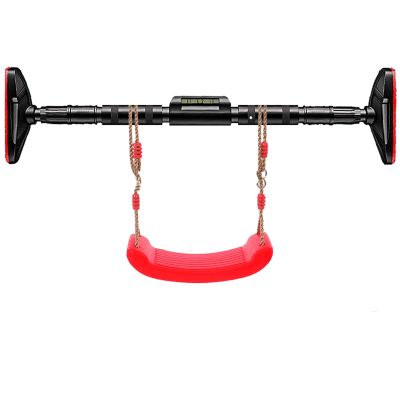 Pull-Up Bars Portable Wall-Mounted Horizontal Bar, Free Punching Installation Door Corridor Fitness Bar, with Children's Swing, 120-145cm, Load 300kg