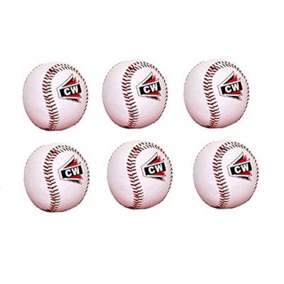 CW Official Unisex Baseball Softballs White for Practice Pack of 6