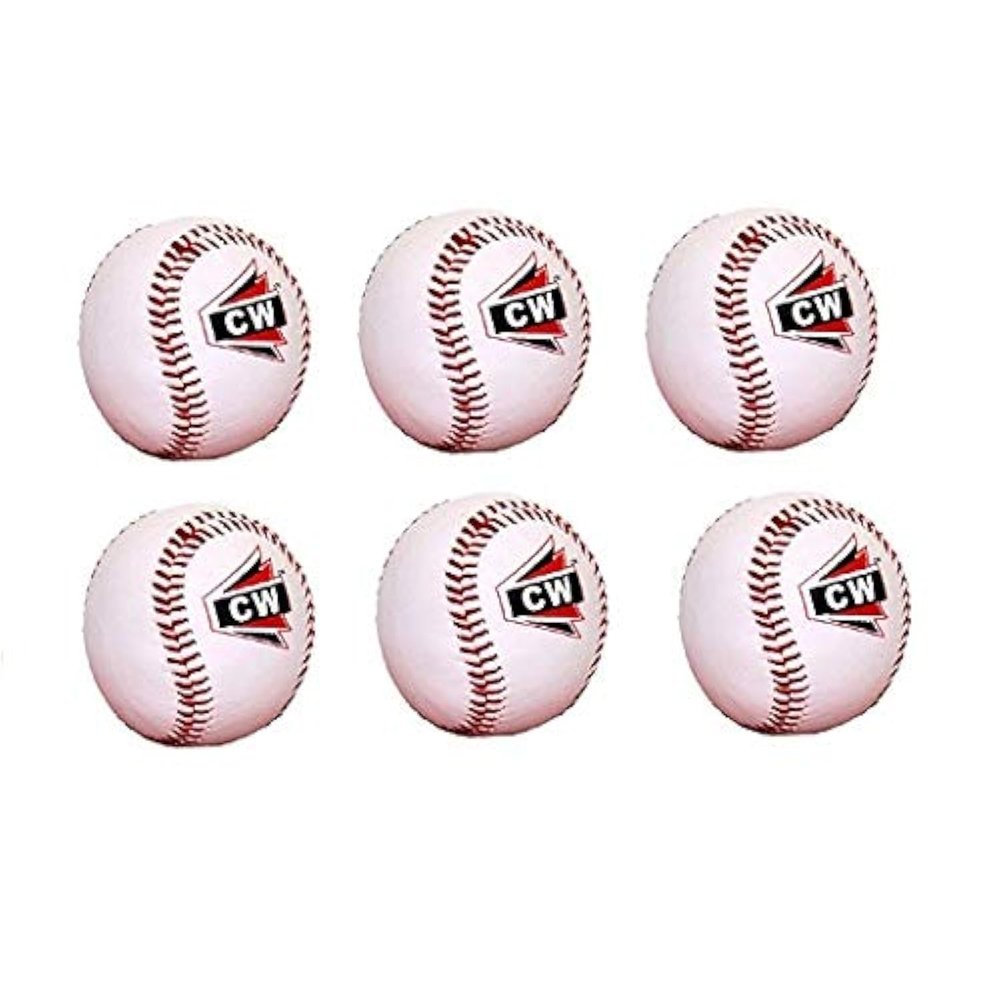 CW Official Unisex Baseball Softballs White for Practice Pack of 6