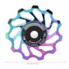 Cocoarm Derailleur Pulley Kit Pair, Ceramic Wheel Bearing Pulley Mountain Tension Rear Derailleur Pulley Bearings Cycling Accessory for Road Mountain view 3