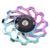 Cocoarm Derailleur Pulley Kit Pair, Ceramic Wheel Bearing Pulley Mountain Tension Rear Derailleur Pulley Bearings Cycling Accessory for Road Mountain view 4
