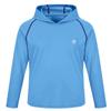 AODULO Youth Boys Fishing Shirts Long Sleeve Sun Shirts Rash Guard Quick Dry Hoodie Thumbhole Active UPF UV Workout Outdoor Medium Blue view 3