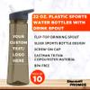 DISCOUNT PROMOS Custom Plastic Bottles with Drink Spout 22 oz. Set of 10, Personalized Bulk Pack - Great for Gym, Hiking, Cycling, Camping, Backpacking, School - Charcoal view 3