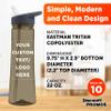 DISCOUNT PROMOS Custom Plastic Bottles with Drink Spout 22 oz. Set of 10, Personalized Bulk Pack - Great for Gym, Hiking, Cycling, Camping, Backpacking, School - Charcoal view 4