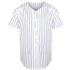 Blank Plain Hip Hop Hipster Baseball Jersey Button Down Shirts Sports Uniforms Men Women Jersey (White-Stripe, Large) view 1