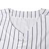 Blank Plain Hip Hop Hipster Baseball Jersey Button Down Shirts Sports Uniforms Men Women Jersey (White-Stripe, Large) view 4