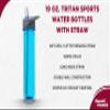 DISCOUNT PROMOS Tritan Sports Bottles with Straw 19 oz. Set of 6, Bulk Pack - Great for Gym, Hiking, Cycling, Camping, Backpacking, School - Blue view 3