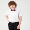 Aimehonpe Boy's Short Sleeve Cotton Dress Shirt and Bow Tie Formal Uniform Solid Button-Down Shirts, White, XX-Large view 3