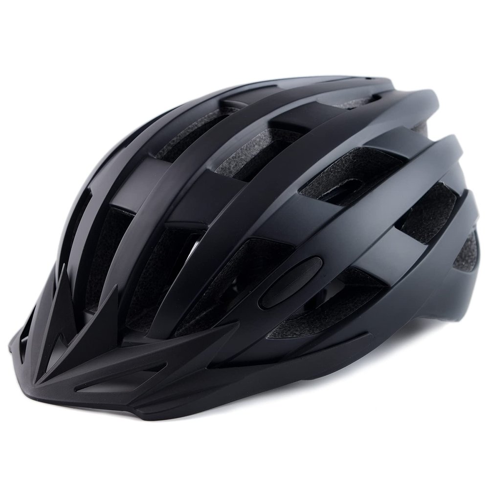 Adult Bike Helmets, Adjustable Mens Womens Bicycle Helmet, Lightweight Road Mountain Cycling Safety Sports Helmets with Detachable Visor Black
