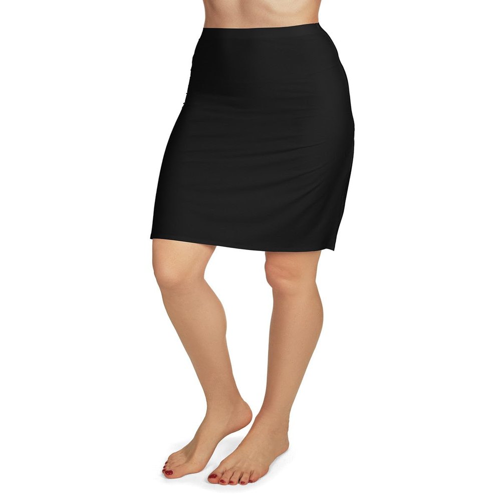 MeMoi Women's High-Waist Double-Bonded 22" Half Slip Black M