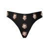 Custom Funny Boyfriend Face Women's Novelty Briefs Underpants Underwear Thong G-Strings All Mine with Heart Black Printed with Photo XXXL view 2