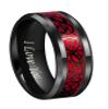 CROWNAL Black Dragon Tungsten Carbide Ring Wedding Band 10mm Red Carbon Fiber Black Celtic Dragon Inlay Engraved 'I Love You' Size 7-17 (10mm, 10) view 1