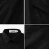 Aimehonpe Boys Short Sleeve Dress Shirts Solid Poplin Soft Stretch Fabrics with Two Bow Tie Set, Black, Large view 3