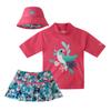 UV SKINZ UPF 50+ Girls' 3-Piece Swim Set (12/18m, Pink Tropical Birds) view 2