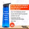 DISCOUNT PROMOS Custom Plastic Bottles with Drink Spout 22 oz. Set of 10, Personalized Bulk Pack - Great for Gym, Hiking, Cycling, Camping, Backpacking, School - Blue view 3