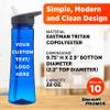 DISCOUNT PROMOS Custom Plastic Bottles with Drink Spout 22 oz. Set of 10, Personalized Bulk Pack - Great for Gym, Hiking, Cycling, Camping, Backpacking, School - Blue view 4