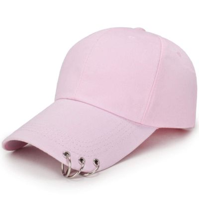 YQHWLKJ Adjustable Baseball Cap with Ring Outdoor Sports Sunscreen hat Women's Men's Fashion snap Buckle hat 1PCS, pink, One Size