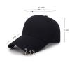 YQHWLKJ Adjustable Baseball Cap with Ring Outdoor Sports Sunscreen hat Women's Men's Fashion snap Buckle hat 1PCS, pink, One Size view 2