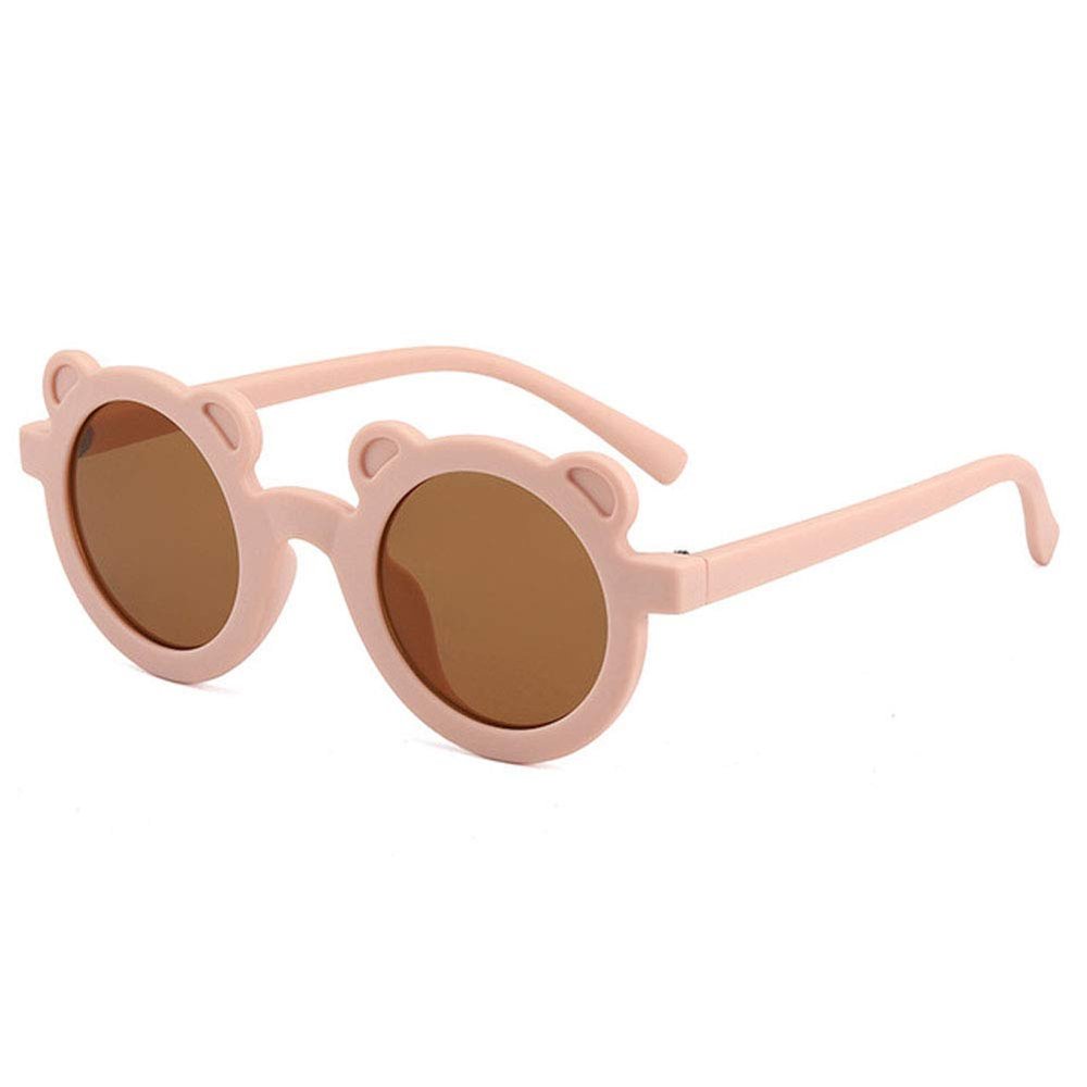 BULINGNA 2-8T Kids Toddler Baby Girl Boy Round Sunglasses UV Protection Glasses for Photography Outdoor Beach (Bear Pink, One size 2-8T)
