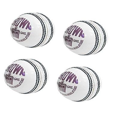 CW Crown White Genuine Leather Ball Youth Boys Enitre Stitched 4 PCE Ball Pack of 4