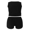 vastwit Toddlers 2 Piece Letter Print Sports Outfits Graphic Tank Tops and Solid Color Shorts with Drawstring Black 4-5 view 2