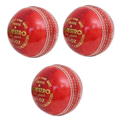 CW Maestro Leather Balls Pack of 3 Red Leather Ball