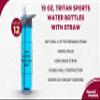 DISCOUNT PROMOS Custom Tritan Sports Bottles with Straw 19 oz. Set of 12, Personalized Bulk Pack - Great for Gym, Hiking, Cycling, Camping, Backpacking, School - Blue view 3