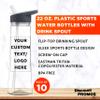 DISCOUNT PROMOS Custom Plastic Bottles with Drink Spout 22 oz. Set of 10, Personalized Bulk Pack - Great for Gym, Hiking, Cycling, Camping, Backpacking, School - Clear view 3