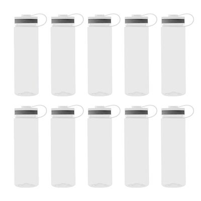 DISCOUNT PROMOS Wide Mouth Water Bottles 26 oz. Set of 10, Bulk Pack - BPA Free, Great for Gym, Camping, Backpacking, School - Clear