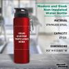 DISCOUNT PROMOS Custom Sicilia Stainless Steel Sports Bottles 27 oz. Set of 6/12/24 Personalized Bulk Pack Non Insulated Great for Gym Hiking Cycling - Red view 4