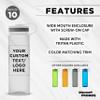 DISCOUNT PROMOS Custom Wide Mouth Water Bottles 26 oz. Set of 10, Personalized Bulk Pack - BPA Free, Great for Gym, Camping, Backpacking, School - Clear view 2