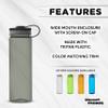 DISCOUNT PROMOS Wide Mouth Water Bottles 26 oz. Set of 10, Bulk Pack - BPA Free, Great for Gym, Camping, Backpacking, School - Smoke view 2