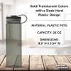 DISCOUNT PROMOS Wide Mouth Water Bottles 26 oz. Set of 10, Bulk Pack - BPA Free, Great for Gym, Camping, Backpacking, School - Smoke view 4