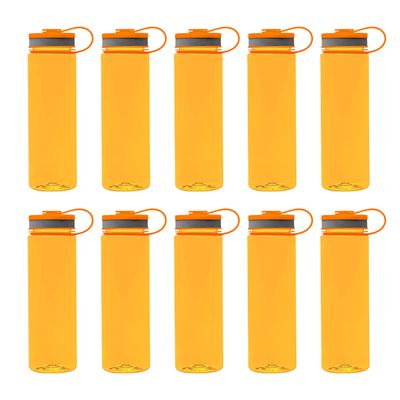 DISCOUNT PROMOS Wide Mouth Water Bottles 26 oz. Set of 10, Bulk Pack - BPA Free, Great for Gym, Camping, Backpacking, School - Orange