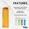 DISCOUNT PROMOS Wide Mouth Water Bottles 26 oz. Set of 10, Bulk Pack - BPA Free, Great for Gym, Camping, Backpacking, School - Orange view 2
