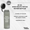 DISCOUNT PROMOS Custom Wide Mouth Water Bottles 26 oz. Set of 100, Personalized Bulk Pack - BPA Free, Great for Gym, Camping, Backpacking, School - Smoke view 3