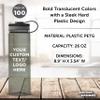 DISCOUNT PROMOS Custom Wide Mouth Water Bottles 26 oz. Set of 100, Personalized Bulk Pack - BPA Free, Great for Gym, Camping, Backpacking, School - Smoke view 4