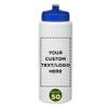 DISCOUNT PROMOS Custom HDPE Plastic Leak-Free Bottles 32 oz. Set of 50, Personalized Bulk Pack - BPA Free, Great for Gym, Camping, Backpacking, School - Trans Blue view 1